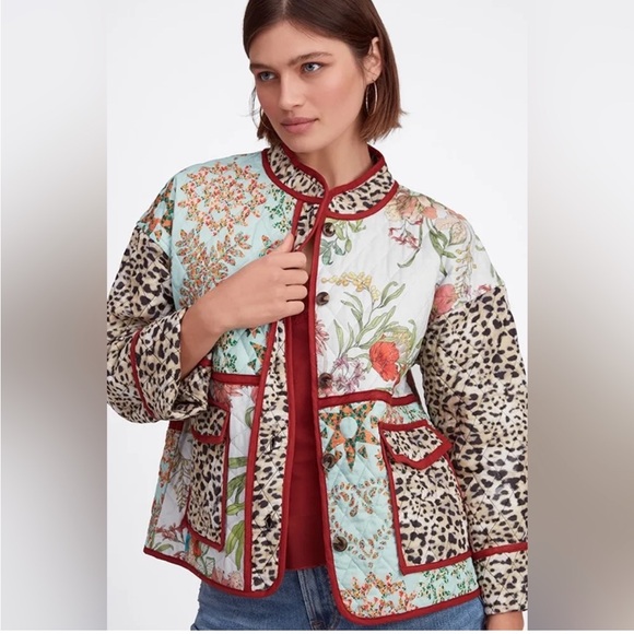 Johnny Was Liliana Quilted Pocket Coat Jacket Leopard Print Animal Cheetah XS/S - Picture 4 of 16